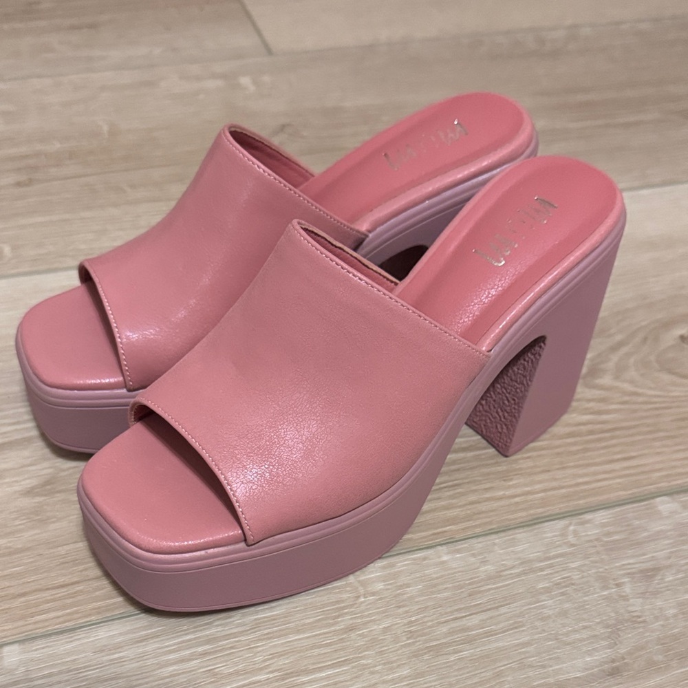 Mi.iM Blush Pink Platform Mules